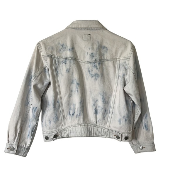 Gap Icon Cropped Denim Jacket in white Bleach size Small - Picture 2 of 4